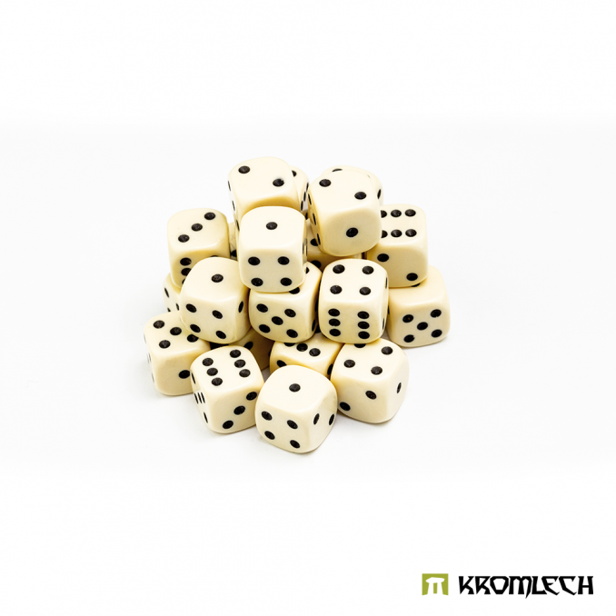 Battle Dice 25 Ivory 12mm