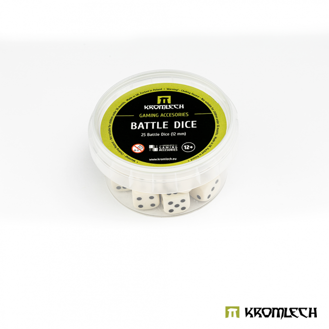 Battle Dice 25 Ivory 12mm