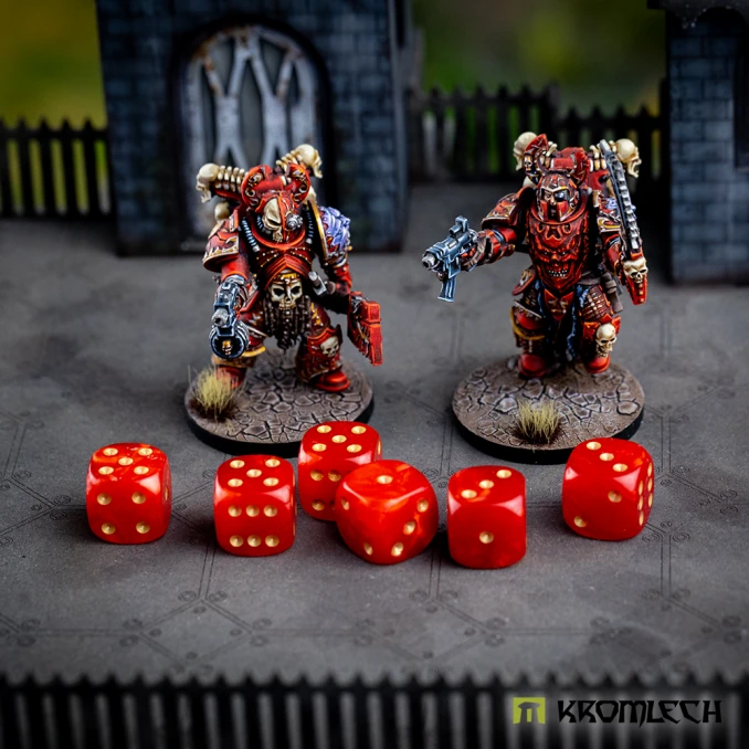 Pearl Battle Dice 25 Chaotic Gore 12mm